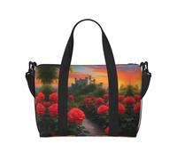 Phayah A Beautiful Castle Travel Duffel Bag,Sports Tote Gym Bag,Shoulder Weekender Overnight Bag For Women, Black, One Size