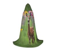 PHAYAH A Beautiful Deer Pattern Halloween Adult Hooded Robe Cape, Women'S Men'S Halloween Dress Up Party Cosplay Costumes, Black, Large