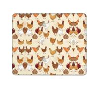 Phayah A Brood of Chickens Pattern Mouse Pad with Anti-Fray Stitching with Non-Slip Rubber Base, Gaming Mouse Mat for Laptop, Office & Home 7 X 8.6 in