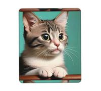 PHAYAH A Curious Cat Pattern Mouse Pad Waterproof Surface & Non-Slip Rubber Base with Stitched Edges Gaming Mouse Mat for Laptop 7.9 X 9.5 in