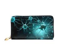 PHAYAH A Few Nerve Cells Pattern Women'S Wallet Long Clutch Zip Around Travel Leather Purse Large Capacity Credit Card Holder
