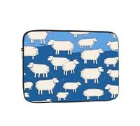 PHAYAH A Flock Of Cotton Sheep Patterned Laptop Sleeve Bag, Shockproof Slim Laptop Bag Briefcase Carrying Laptop Cover, Black, 15 inches