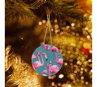 Phayah A Flock Of Flamingos Pattern Christmas Tree Decoration Round Ceramics Ornaments Suitable For New Year Home For Gatherings