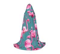 PHAYAH A Flock Of Flamingos Pattern Halloween Witch Witchcraft Hooded Robe Cape Christmas Hoodie Cosplay Masquerade Party Dress Gift Costume Large