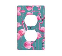 Phayah A Flock of Flamingos Pattern Outlet Covers Plate Receptacle Duplex Light Switch Cover Plate for Kitchen Bathroom Bedroom Farmhouse Decor