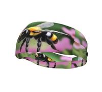 Phayah A Little Bee Pattern Women Men Athletic Sweatbands Hair Bands For Yoga Running Moisture Elastic Sweat Wicking Head Band