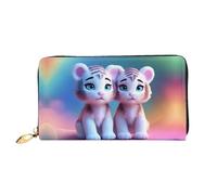 PHAYAH A Pair Of Tigers Pattern Wallet Women Leather Wallet Credit Card Holder Clutch Long Ladies Billfold