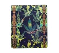 Phayah A Puff in Time Weed Leaves Pattern Mouse Pad with Non Slip Rubber Base Gaming with Stitched Edge, Mousepad for Laptop, Computer, Office 7 X 8.6 in