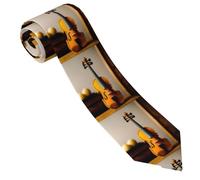 PHAYAH A Violin Printed Tie, Men'S Silk Tie, Best Man Suit Tie For Business And Wedding Adjustable Tie, Black, One Size