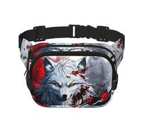 Phayah A Wolf'S Head Dripping Blood Men Women Hip Bum Bag With Adjustable Strap For Outdoors Workout Traveling Casual Running Hiking Cycling
