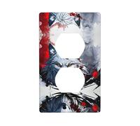 Phayah A Wolf'S Head Dripping Blood Pattern Outlet Covers Plate Receptacle Duplex Light Switch Cover Plate For Kitchen Bathroom Bedroom Farmhouse Decor