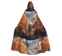 PHAYAH Adult Hooded Cloak Halloween Witch Witchcraft Robe Cape | Strange Beasts Pattern Hooded Poncho For Masquerade Cosplay Witch Cloak Christmas Party Robe