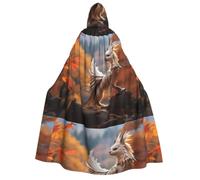 PHAYAH Adult Hooded Cloak Halloween Witch Witchcraft Robe Cape | Strange Beasts Pattern Hooded Poncho For Masquerade Cosplay Witch Cloak Christmas Party Robe