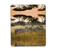 Phayah Africa Grassland Zebra Pattern Mouse Pad with Non Slip Rubber Base Gaming with Stitched Edge, Mousepad for Laptop, Computer, Office 7 X 8.6 in