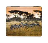 Phayah Africa Grassland Zebra Pattern Mouse Pad with Non Slip Rubber Base Gaming with Stitched Edge, Mousepad for Laptop, Computer, Office 7.9 X 9.5 in