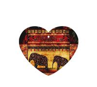 Phayah African Elephant Patchwork Pattern Lavender Scent Car Air Freshener Heart Shape Card Hanging Hanging Scented Card 6 Pcs For Cars Closet Drawer Eliminate