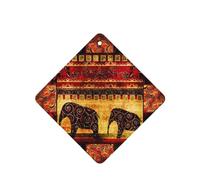 Phayah African Elephant Patchwork Pattern Lavender Scent Car Air Freshener Square Card Hanging Hanging Scented Card 4 Pcs For Cars Closet Drawer Eliminate