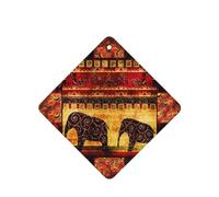 Phayah African Elephant Patchwork Pattern Lavender Scent Car Air Freshener Square Card Hanging Hanging Scented Card 6 Pcs For Cars Closet Drawer Eliminate