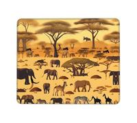PHAYAH African Grassland Animals Pattern Mouse Pad Designs,Portable Office Non-Slip Rubber Base Wireless Mouse Pad For Gaming Mat For Laptop, Office Home 7 X 8.6 In