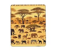 Phayah African Grassland Animals Pattern Mouse Pads, Portable Wireless Mouse Pad, Non-Slip Rubber Base Laptop Mousepad Smooth Surface for Office & Travel 7.9 X 9.5 in