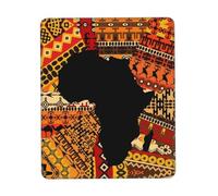 Phayah African Map Ethnic Pattern Pattern Mouse Pad Waterproof Surface & Non-Slip Rubber Base with Stitched Edges Gaming Mouse Mat for Laptop 7 X 8.6 in