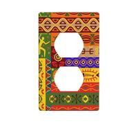Phayah African National Patterns Pattern Wall Plateoutlet Cover, Decorative Wall Plate Size 4.5x2.76 Inches for Residential and Commercial Areas