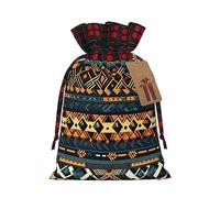 PHAYAH African Tribal Ethnic Texture Christmas Gift Bag Drawstring Gift Bag For Birthdays, Anniversaries And Parties, Candy And Storage Bags