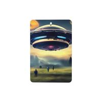 Phayah Airship Landing Pattern Lavender Scent Car Air Freshener Rectangle Card Hanging Hanging Scented Card 6 Pcs For Cars Closet Drawer