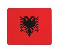 Phayah Albanian Flag Pattern Mouse Pad Designs,Portable Office Non-Slip Rubber Base Wireless Mouse Pad for Gaming Mat for Laptop, Office Home 7 X 8.6 in