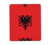 Phayah Albanian Flag Pattern Mouse Pad Waterproof Surface & Non-Slip Rubber Base with Stitched Edges Gaming Mouse Mat for Laptop 10 X 12 Inch