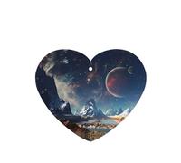 Phayah Alien Planet Pattern Lavender Scent Car Air Freshener Heart Shape Card Hanging Hanging Scented Card 4 Pcs For Cars Closet Drawer Eliminate