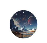 Phayah Alien Planet Pattern Lavender Scent Car Air Freshener Round Shape Card Hanging Hanging Scented Card 4 Pcs For Cars Closet Drawer Eliminate