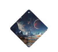 Phayah Alien Planet Pattern Lavender Scent Car Air Freshener Square Card Hanging Hanging Scented Card 6 Pcs For Cars Closet Drawer Eliminate
