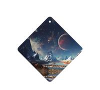Phayah Alien Planet Pattern Lavender Scent Car Air Freshener Square Card Hanging Hanging Scented Card 4 Pcs For Cars Closet Drawer Eliminate