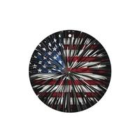 Phayah American Flag Firework Pattern Lavender Scent Car Air Freshener Round Shape Card Hanging Hanging Scented Card 6 Pcs For Cars Closet Drawer Eliminate