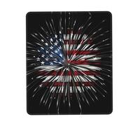 Phayah American Flag Firework Pattern Mouse Pad with Anti-Fray Stitching with Non-Slip Rubber Base, Gaming Mouse Mat for Laptop, Office & Home 7 X 8.6 in
