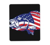 Phayah American Flag Patriotic Fishing Pattern Mouse Pad with Anti-Fray Stitching with Non-Slip Rubber Base, Gaming Mouse Mat for Laptop, Office & Home 7 X 8.6 in