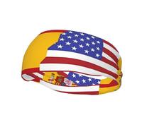 Phayah American Spain Flag Pattern Headbands Women Men Sweatband Sports Headband For Running, Cycling, Yoga Gym, Working Out
