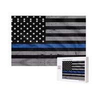Phayah American Thin Blue Line Flag Pattern Puzzle Unique Jigsaw Wall Art Picture For Home Decoration 300 Pcs