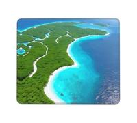 PHAYAH an Island in The Ocean Pattern Mouse Pad with Anti-Fray Stitching with Non-Slip Rubber Base, Gaming Mouse Mat for Laptop, Office & Home 8.3 X 10.3 in