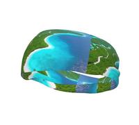 Phayah an Island in The Ocean Pattern Sports Headband Suitable for Running Yoga Basketball Elastic Moisture Band