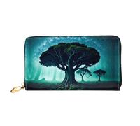 PHAYAH An Old Tree Pattern Wallet Women Leather Wallet Credit Card Holder Clutch Long Ladies Billfold