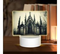 Phayah Ancient Skeleton Castle Pattern 3D Led Light Lamp USB Cable Adjustable 3 Modes Base Show Stand for Christmas Room Restaurant Bar Shop