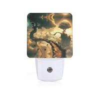 Phayah Ancient Tree Bridge Pattern Night Light Lamp with Dusk to Dawn Sensor Led Lamp for Corridors Bedrooms Children's Rooms Stairs