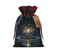PHAYAH Ancient Tree Of Wisdom Christmas Drawstring Burlap Gift Bag Candy Bag, Storage Bag Suitable For Christmas, Birthday Party