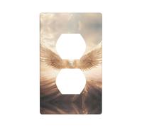 Phayah Angel's Wings Pattern Duplex Receptacle Outlet Wall Plate Standard Size Polycarbonate Thermoplastic Dual Plug Covers