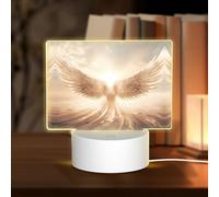 PHAYAH Angel's Wings Pattern Rectangle Acrylic Night Light Adult Baby Room Light White Light Warm Light Warm White Light