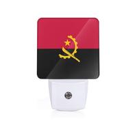 PHAYAH Angola Flag Pattern Night Light Plug-in Led Auto Sensor Night Lamp Dusk-to-Dawn Lamp for Nursery Children Stairs Corridors