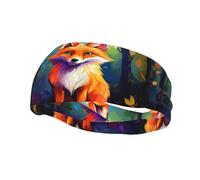 Phayah Angry Fox Pattern Sports Headband Moisture Wicking Sweatband For Men Women Running Cycling Yoga Fitness Workout