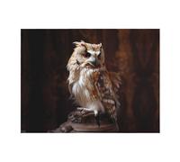 PHAYAH Angry Owl Pattern Flannel Blanket Plush Fluffy 60"X50" For Sofa Bed Couch, Movie Night, Camping, And Trave